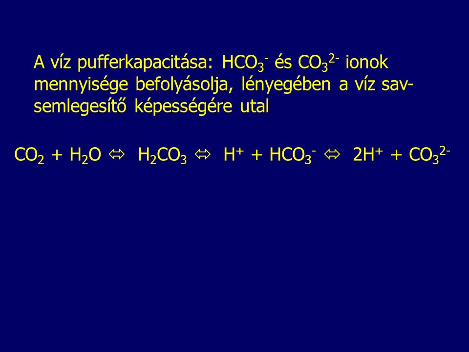 A víz pufferkapacitása: HCO3- és CO32- ionok