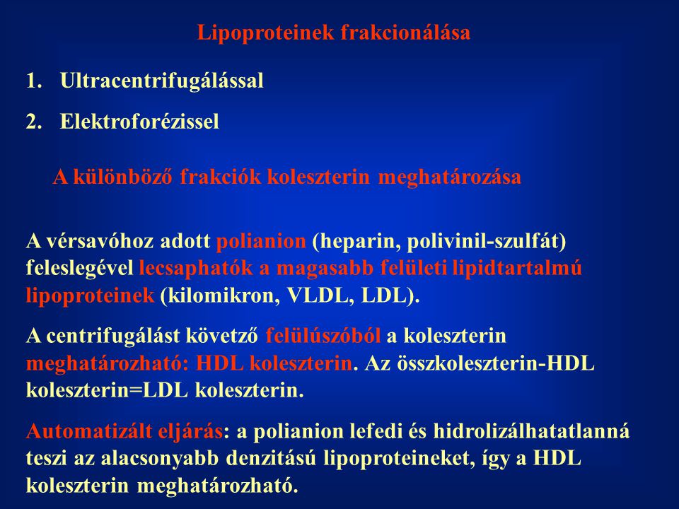 Lipoproteinek frakcionálása