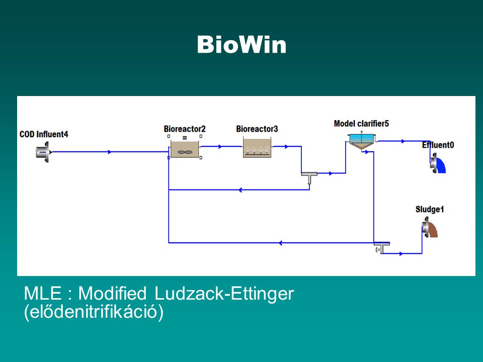BioWin MLE : Modified Ludzack-Ettinger (elődenitrifikáció)