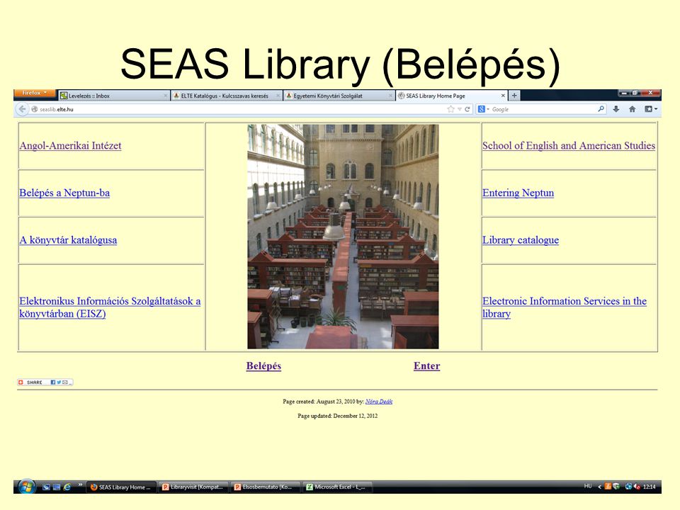 SEAS Library (Belépés)