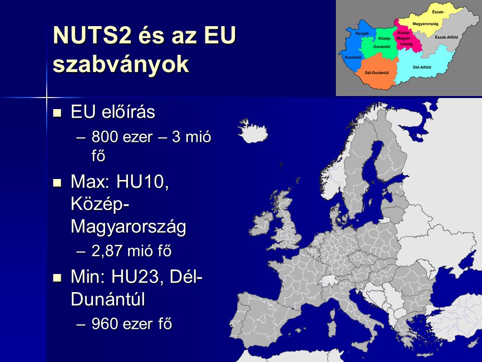 NUTS2 és az EU szabványok