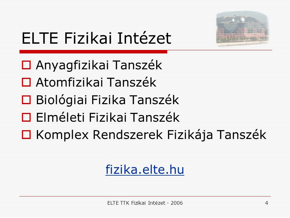 ELTE TTK Fizikai Intézet