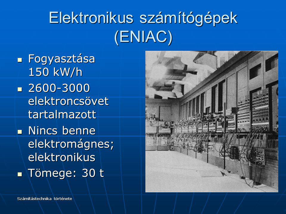 Elektronikus számítógépek (ENIAC)