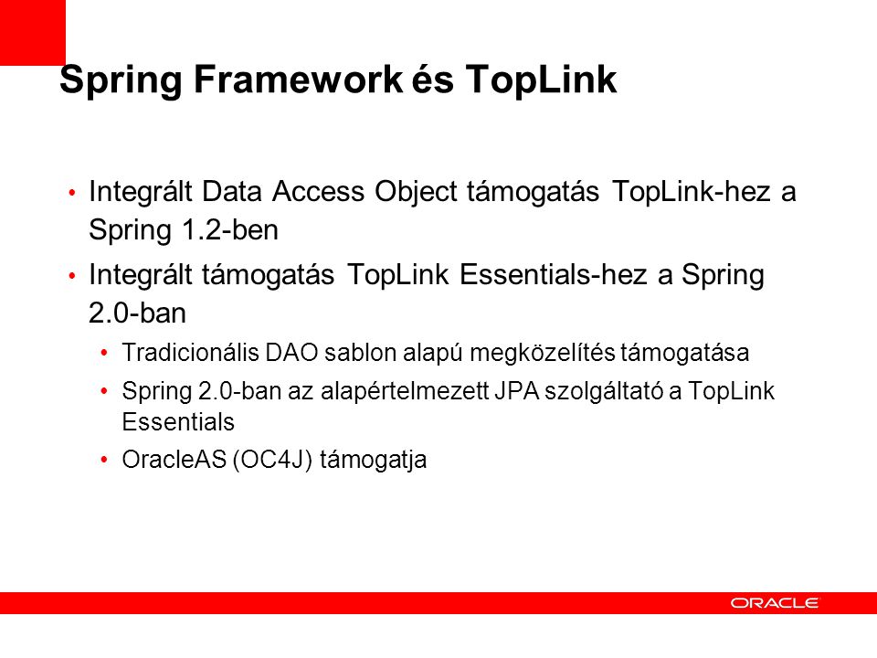 Spring Framework és TopLink