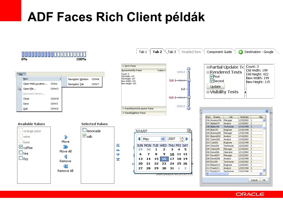 ADF Faces Rich Client példák