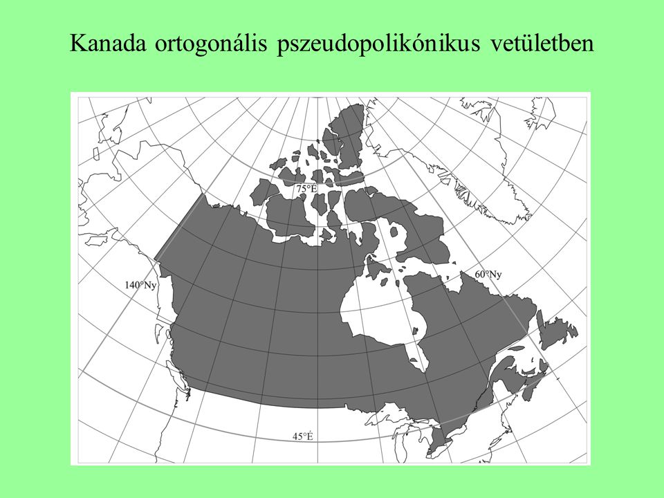 Kanada ortogonális pszeudopolikónikus vetületben