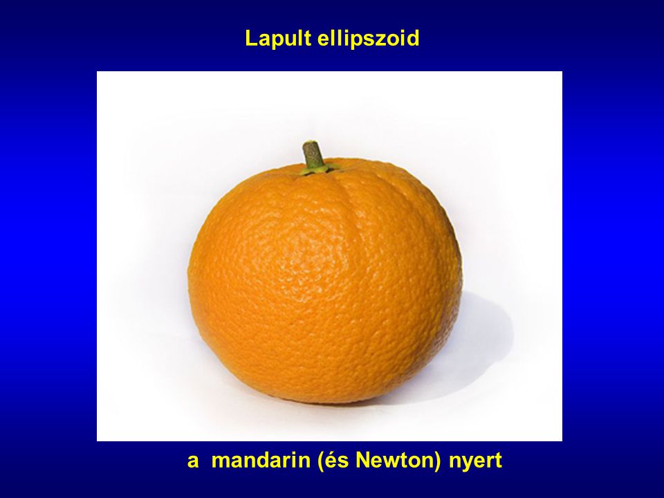 Lapult ellipszoid a mandarin (és Newton) nyert