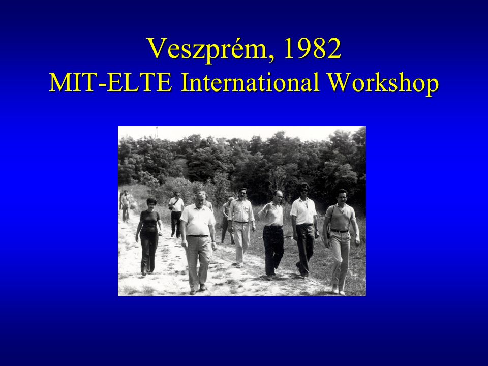 Veszprém, 1982 MIT-ELTE International Workshop