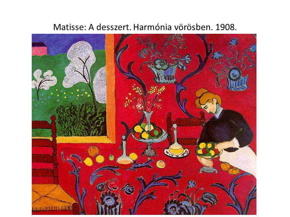Matisse: A desszert. Harmónia vörösben