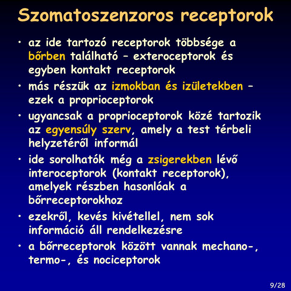 Szomatoszenzoros receptorok