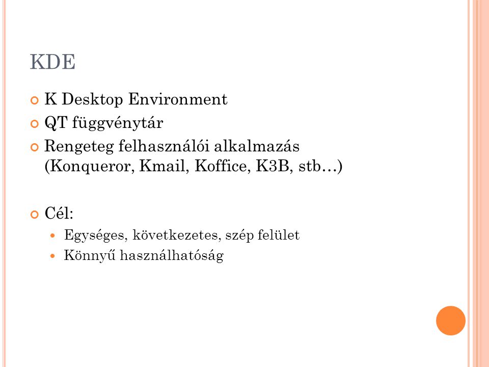 KDE K Desktop Environment QT függvénytár