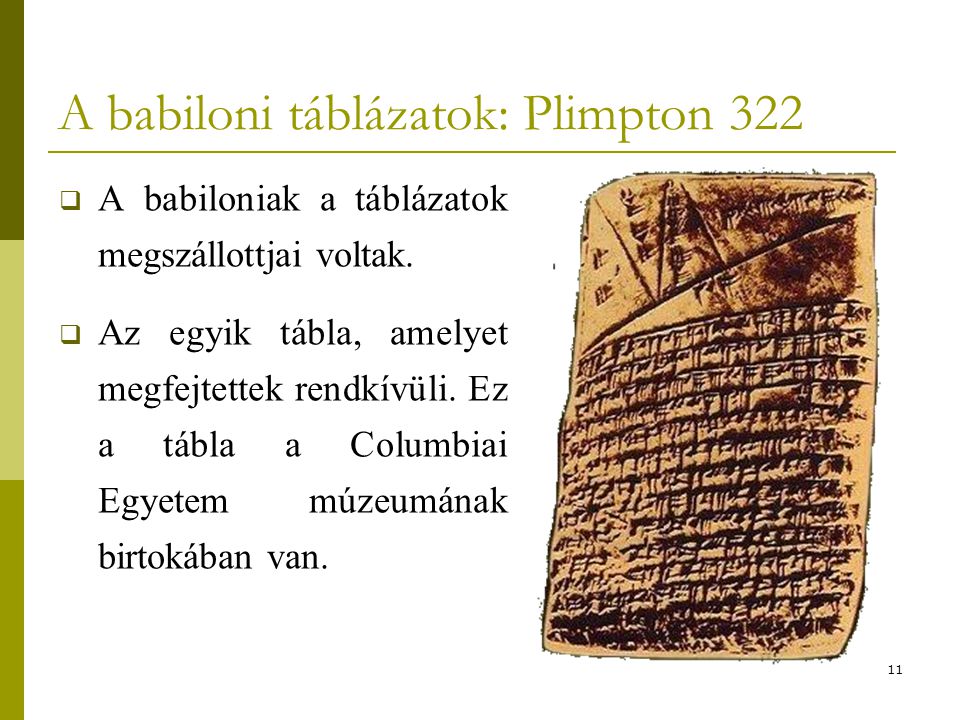 A babiloni táblázatok: Plimpton 322