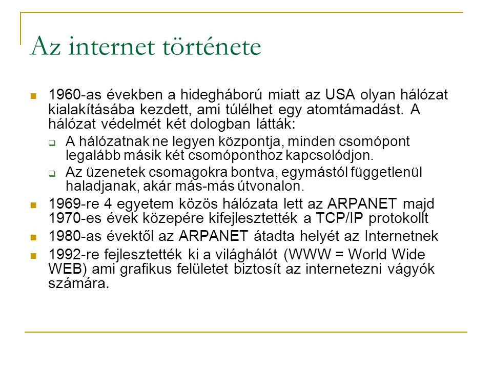 Az internet története