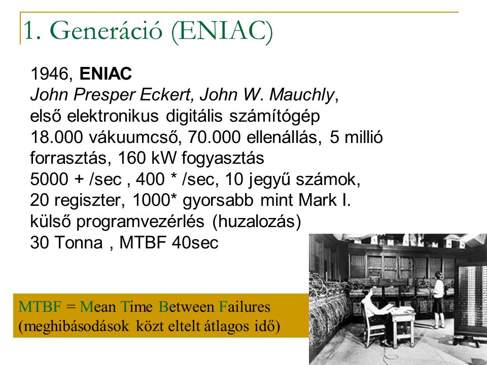 1. Generáció (ENIAC)