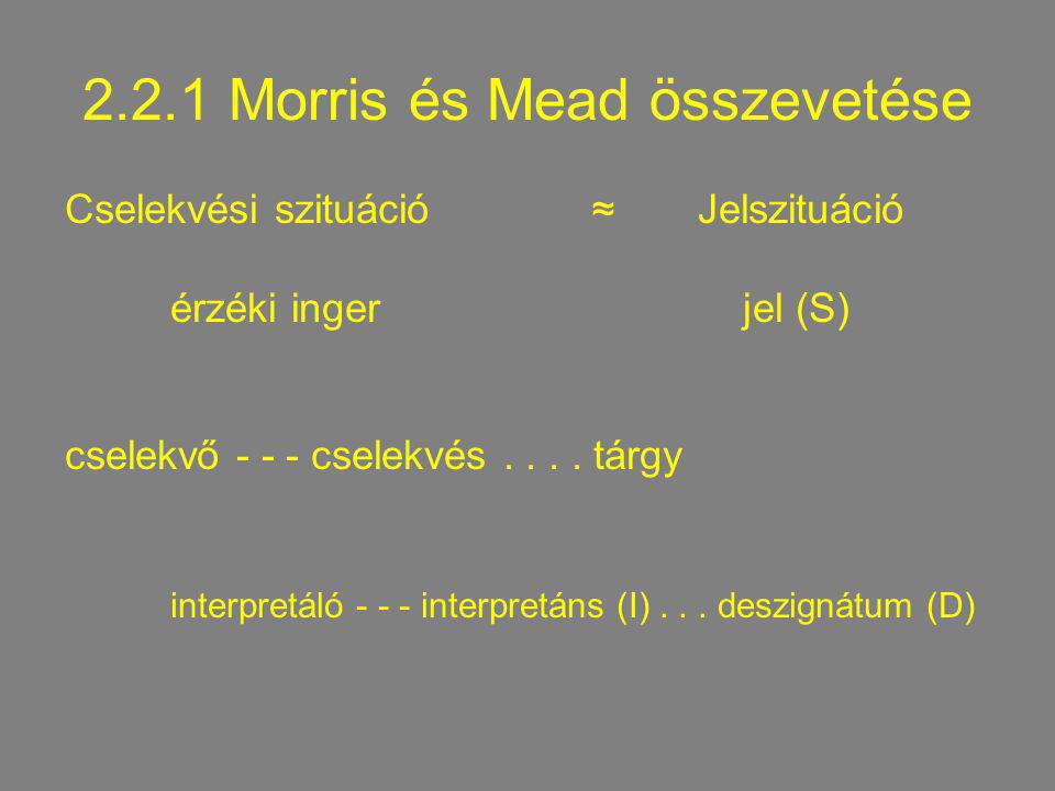 2.2.1 Morris és Mead összevetése