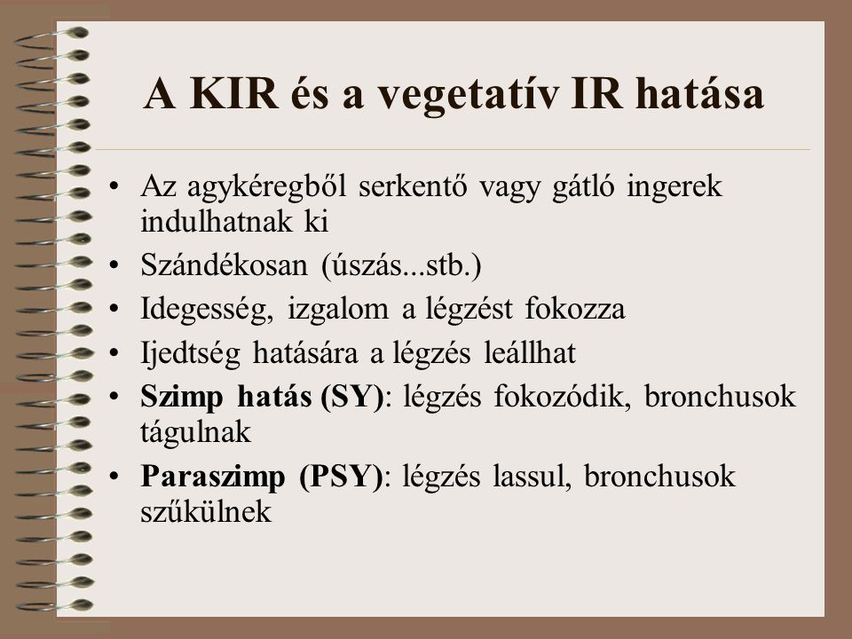 A KIR és a vegetatív IR hatása