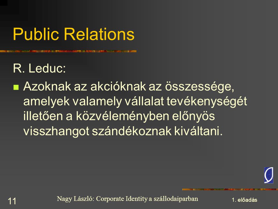 Public Relations R. Leduc: