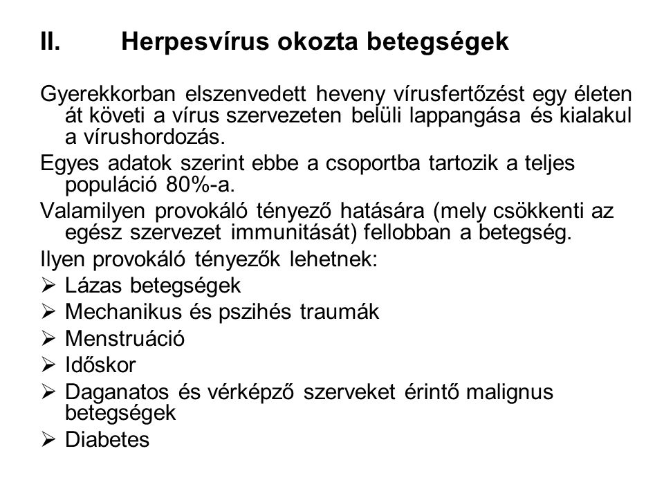Herpesvírus okozta betegségek