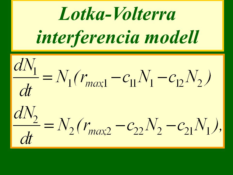 Lotka-Volterra interferencia modell