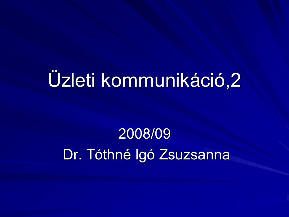 2008/09 Dr. Tóthné Igó Zsuzsanna