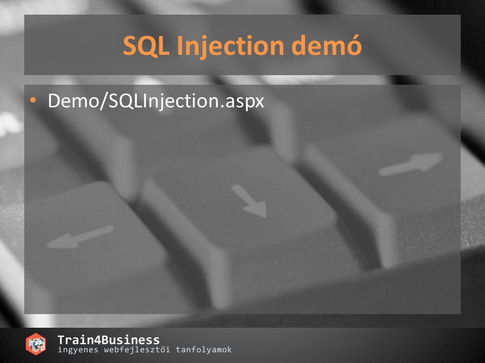 SQL Injection demó Demo/SQLInjection.aspx