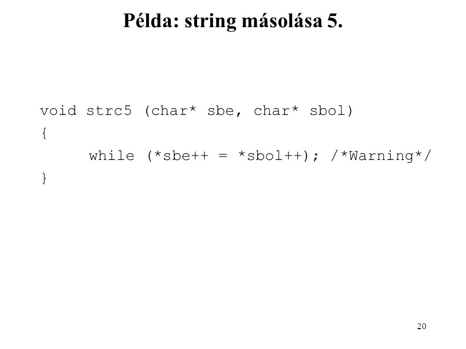 Példa: string másolása 5.