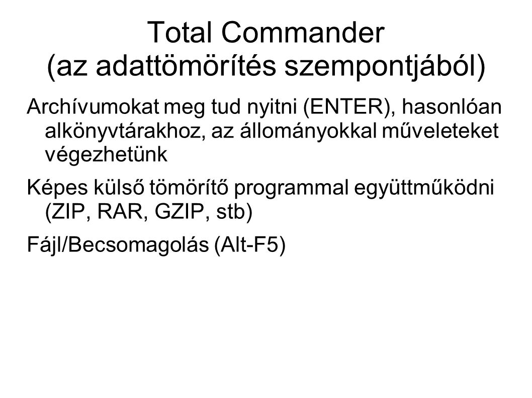Total Commander (az adattömörítés szempontjából)