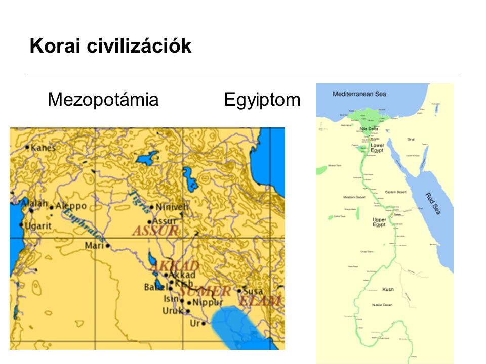 Korai civilizációk Mezopotámia Egyiptom