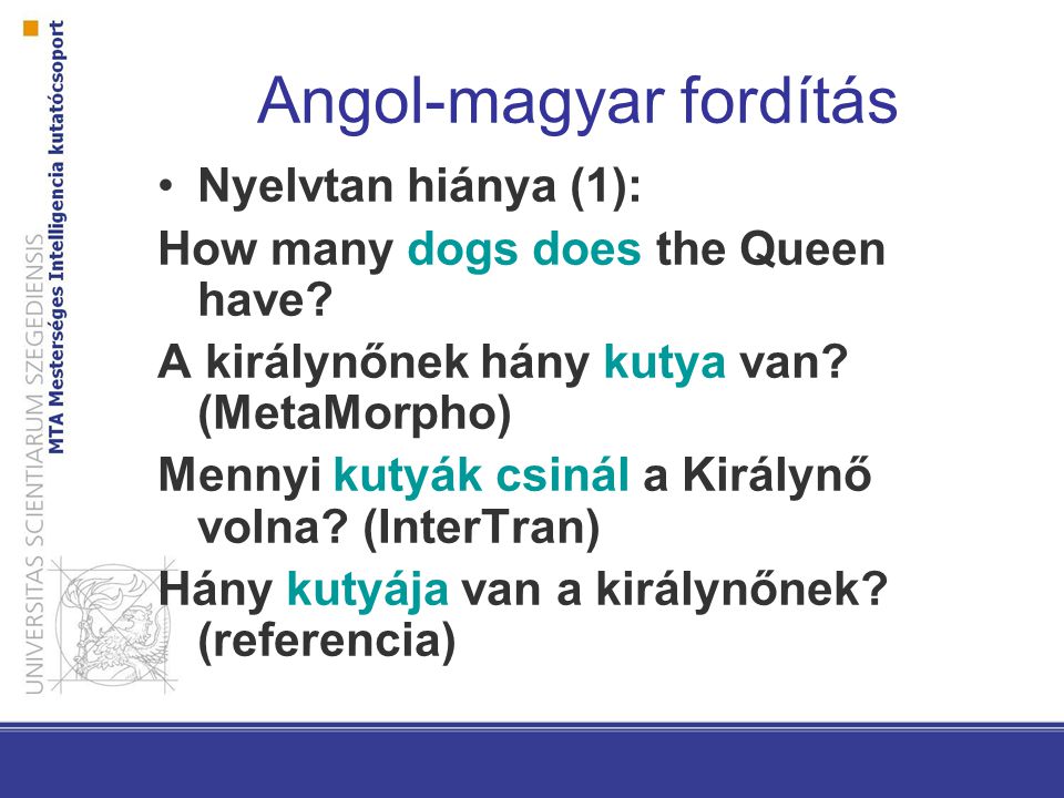 Angol-magyar fordítás