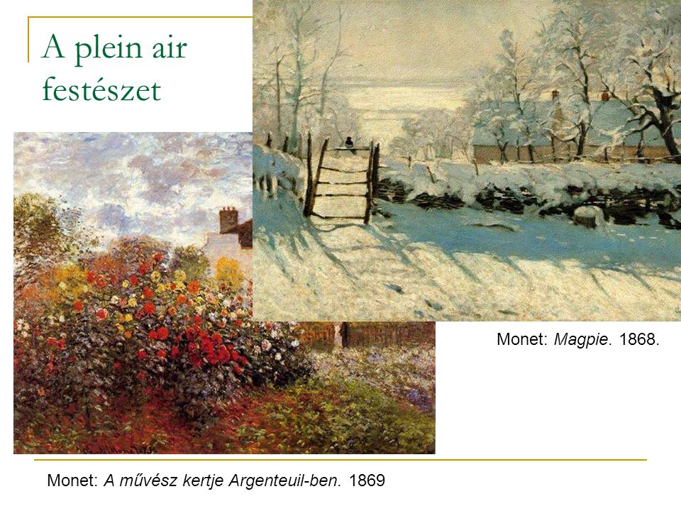 A plein air festészet Monet: Magpie