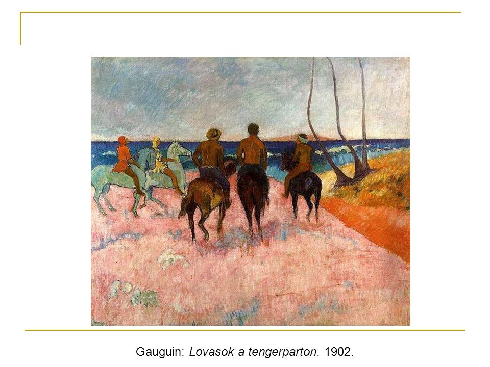 Gauguin: Lovasok a tengerparton