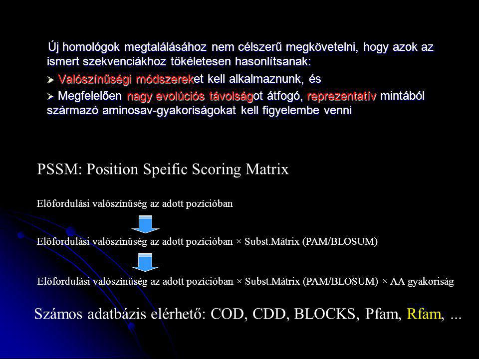 PSSM: Position Speific Scoring Matrix