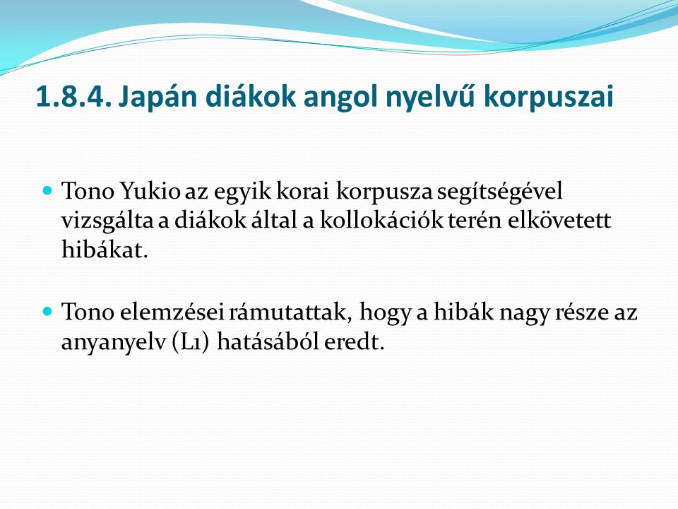 Japán diákok angol nyelvű korpuszai