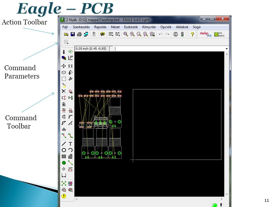 Eagle – PCB Action Toolbar Command Parameters Command Toolbar