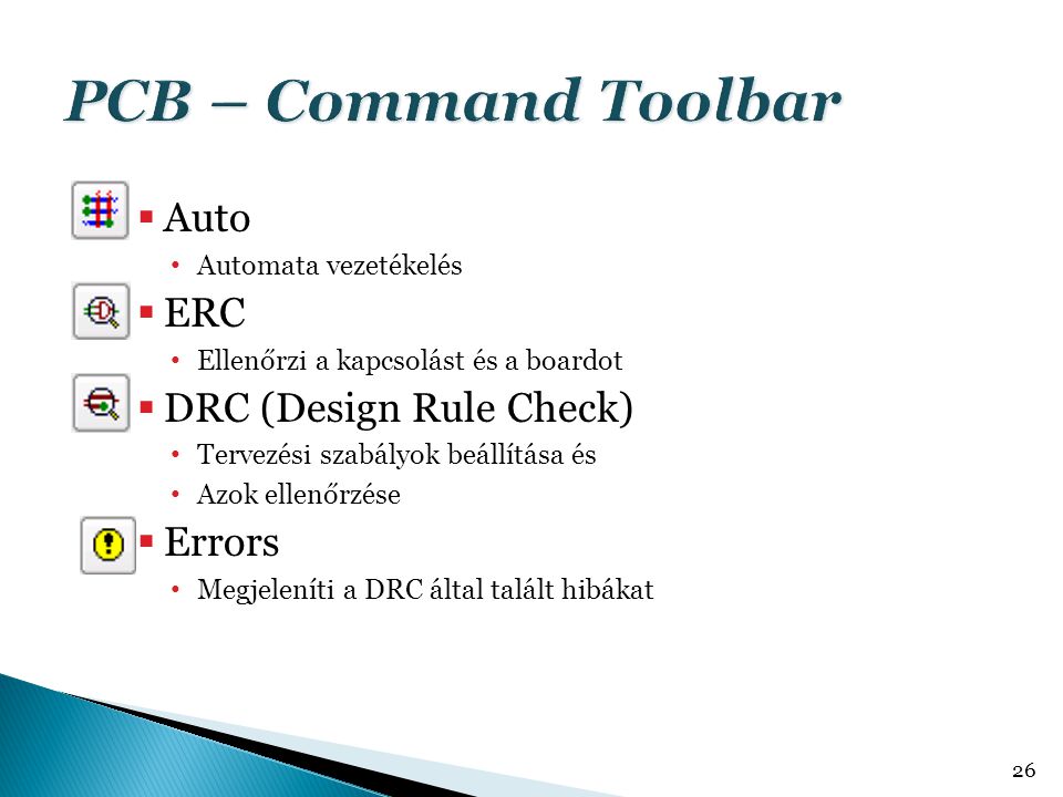 PCB – Command Toolbar Auto ERC DRC (Design Rule Check) Errors