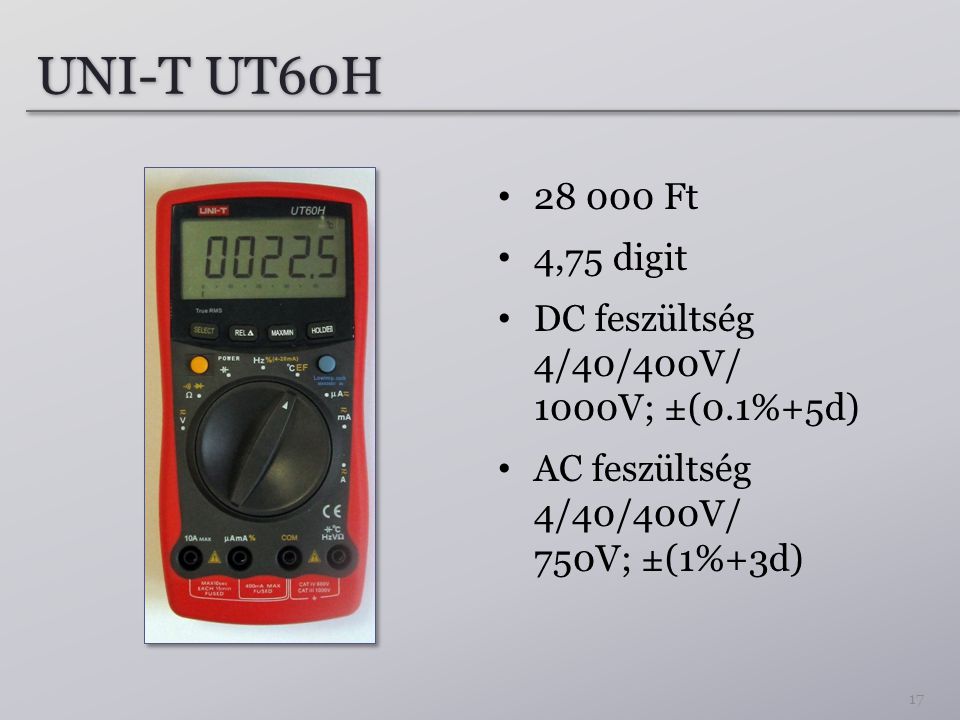 UNI-T UT60H Ft. 4,75 digit.