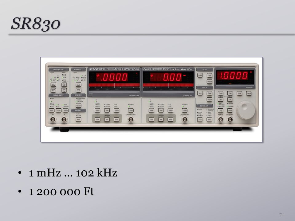 SR830 1 mHz kHz Ft