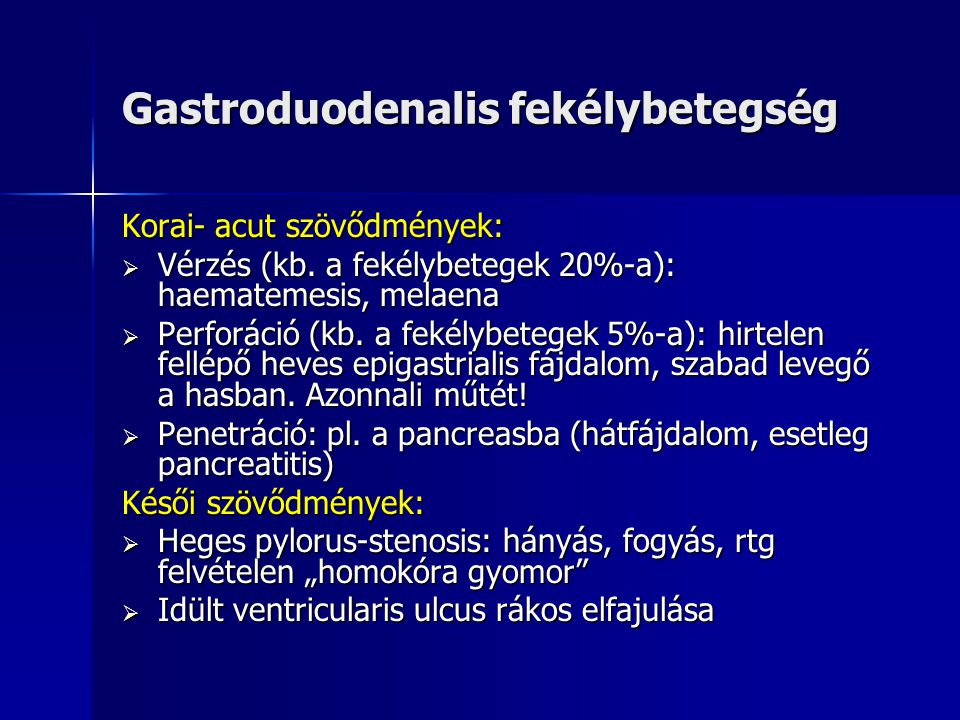 Gastroduodenalis fekélybetegség