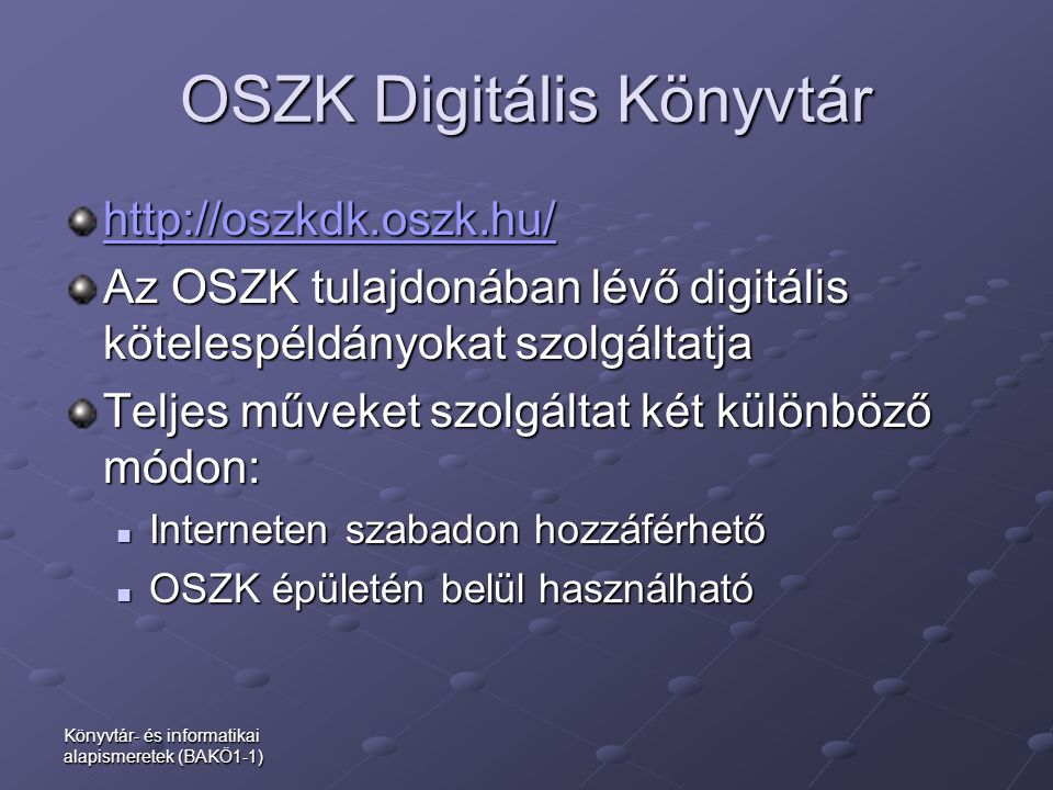 OSZK Digitális Könyvtár