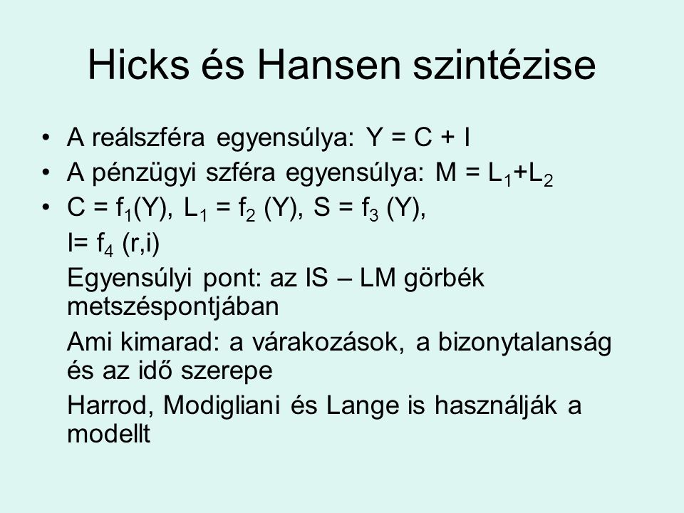 Hicks és Hansen szintézise