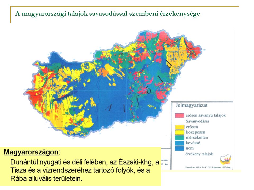 A magyarországi talajok savasodással szembeni érzékenysége