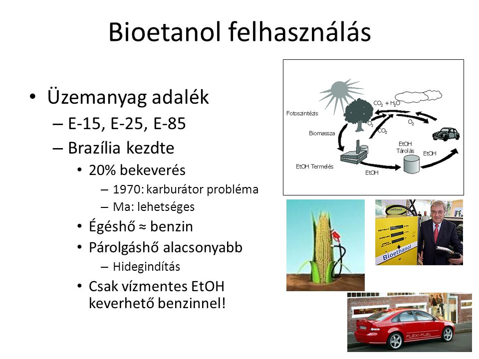 Bioetanol felhasználás