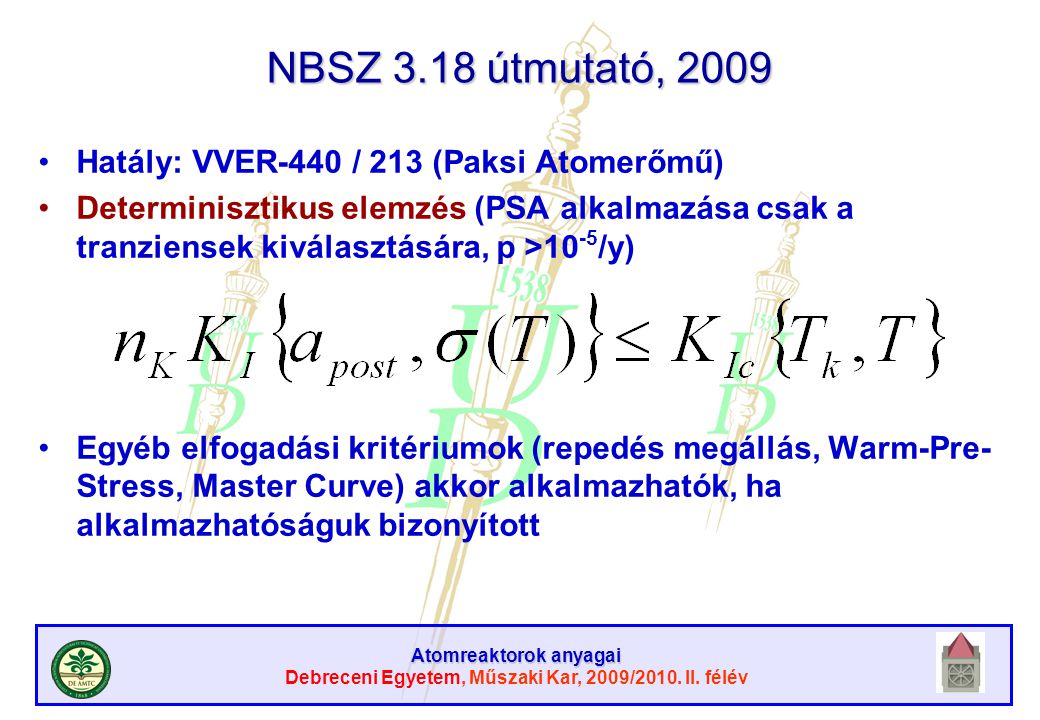 NBSZ 3.18 útmutató, 2009 Hatály: VVER-440 / 213 (Paksi Atomerőmű)
