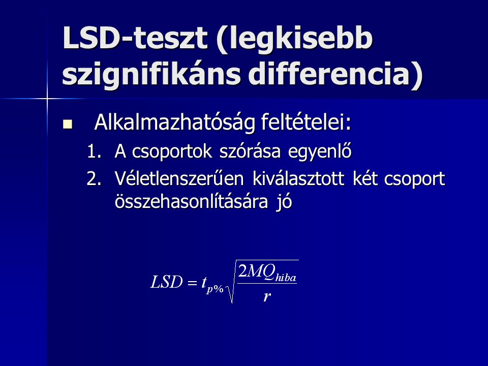 LSD-teszt (legkisebb szignifikáns differencia)