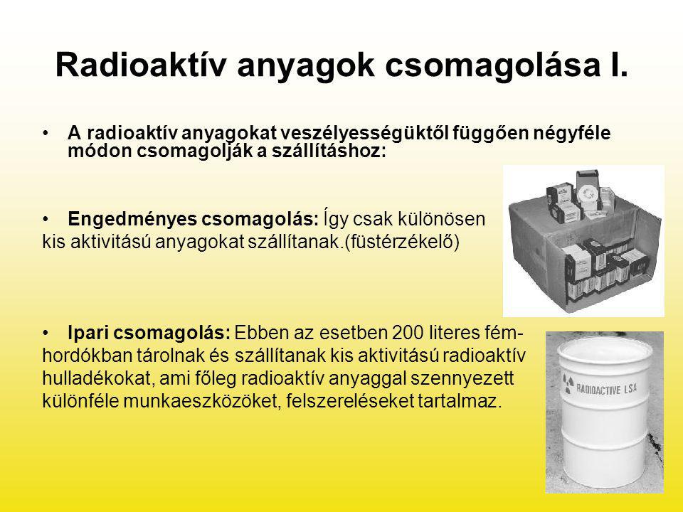 Radioaktív anyagok csomagolása I.