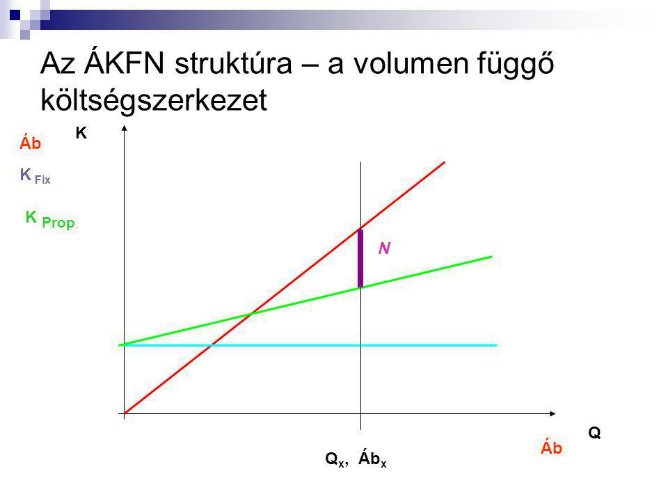 Az ÁKFN struktúra – a volumen függő költségszerkezet
