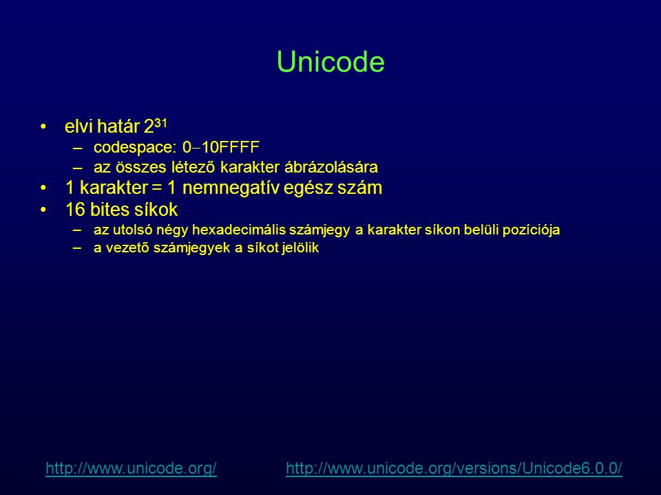 Unicode elvi határ karakter = 1 nemnegatív egész szám