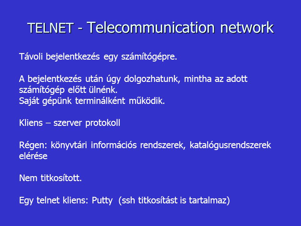 TELNET - Telecommunication network