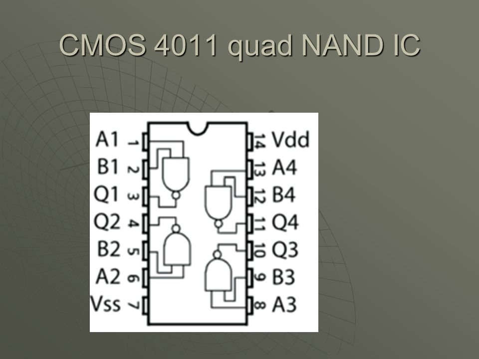 CMOS 4011 quad NAND IC