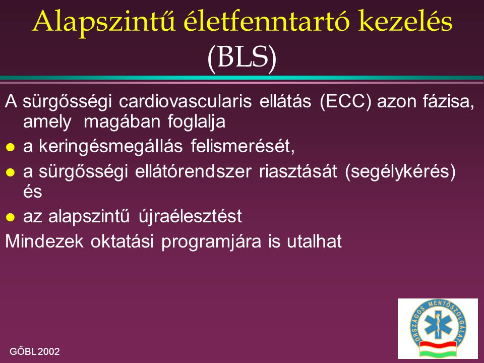 Alapszintű életfenntartó kezelés (BLS)